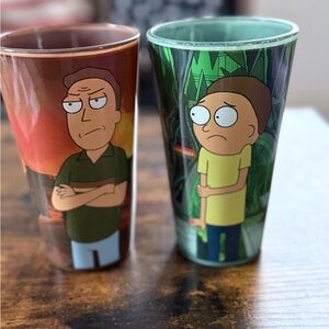 Rick and Morty Themed Drinking Glass Set
